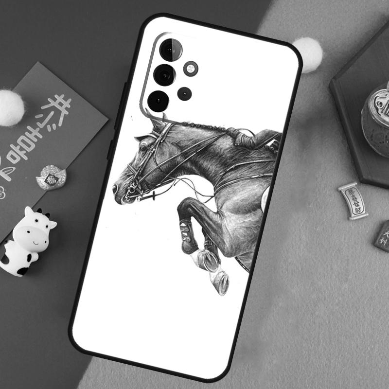 Чехол-скетчбук для лошади для Samsung Galaxy A17 A55 A35 A15 A32 A52 A13 A33 A53 A14 A34 A54 A06 A16 A26 A36 A56