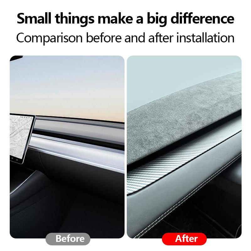 Dashboard Cover For Tesla Model 3 Highland 2024 2025 Dashboard Front Strip Cover ABS Panel Trim Protection Interior Accessories