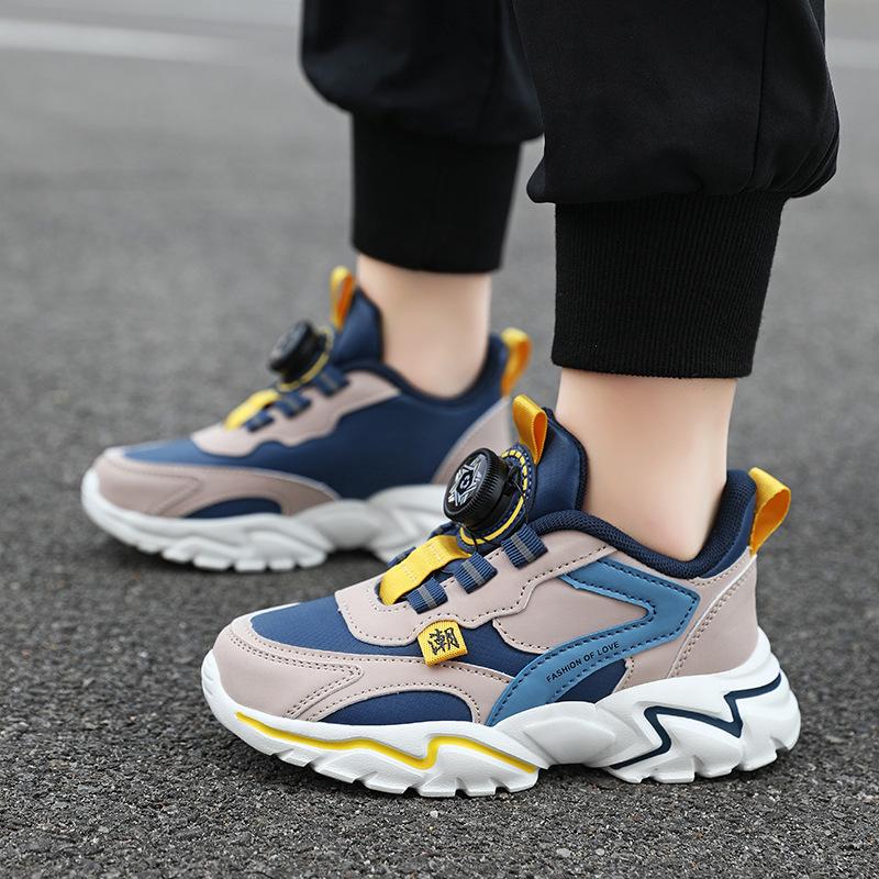 2025 new dad shoes rotating buckle breathable mesh non-slip running shoes middle age tide
