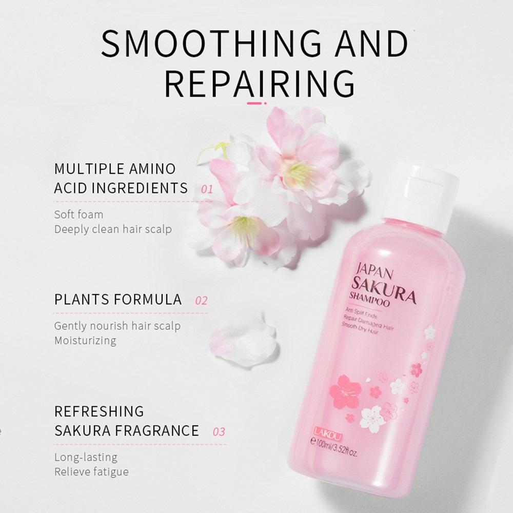 Sakura Shampoo Repair Damaged Hair Moisturizing Nourishing Anti Dandruff Oil Control Shampoos Hair Cleansing Care