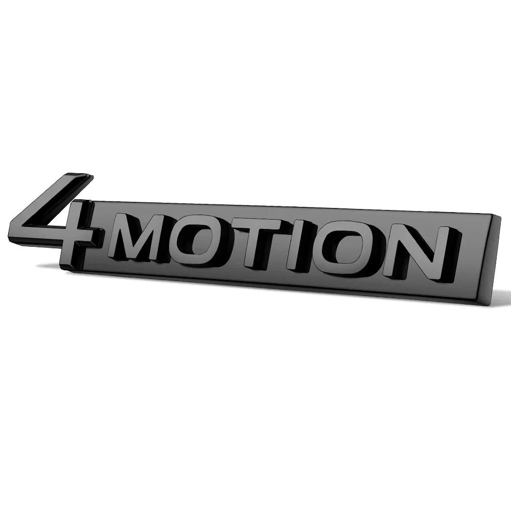 TCFJN1 Glossy Black 4MOTION Trunk Badge Emblem Compatible with Select VW Models Like Tiguan Touareg Golf Passat - Rear Lid Sticker