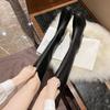 Fashion High Heels Shoes for Woman Women's Boots Square Toe Footwear Winter Knee Shaft Long Leather Black Elegant Heeled Large Size Warm