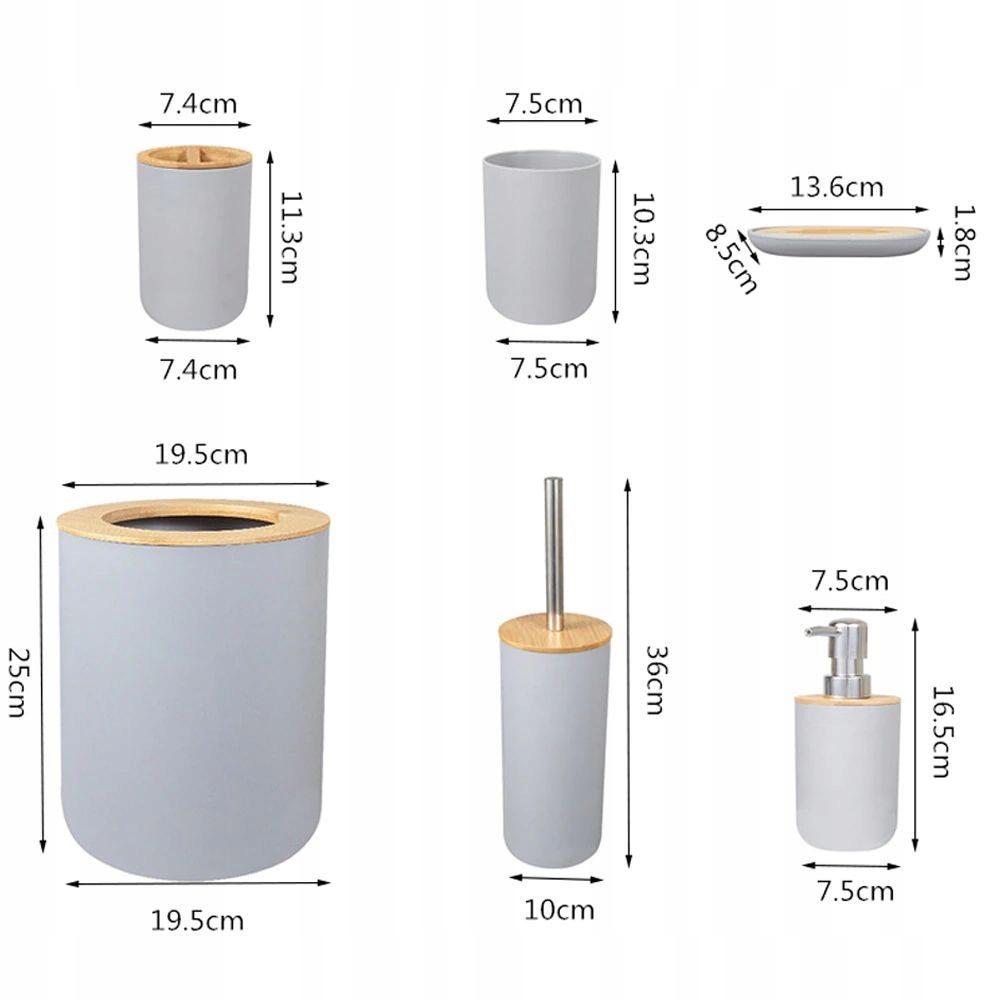 Wood Bathroom Set 6 Pieces No.:7246