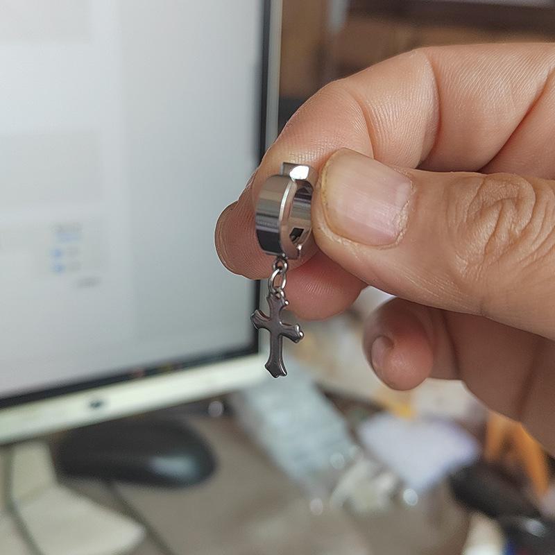 Непроколотые серьги-клипсы Cross Star – модные поддельные серьги в корейском стиле