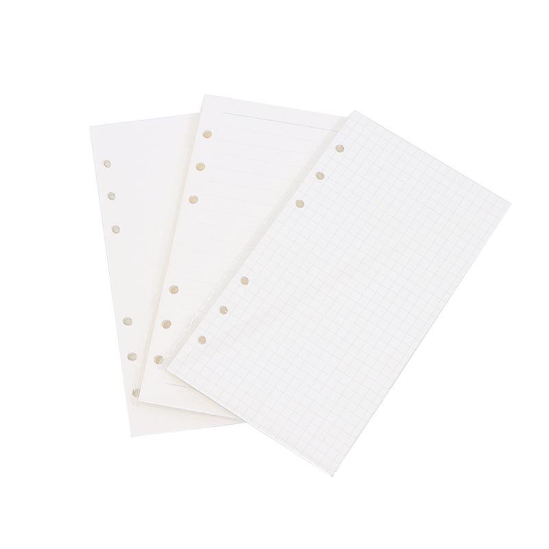 Утолщенная бумага для сменных блоков формата A4/B5/A5/A6/A7 – Горизонтальная линия, Клетка, Чистые листы