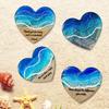 Ocean Pocket Heart Glass Beach Heart Ornament Handmade Pocket Sea Mini Heart