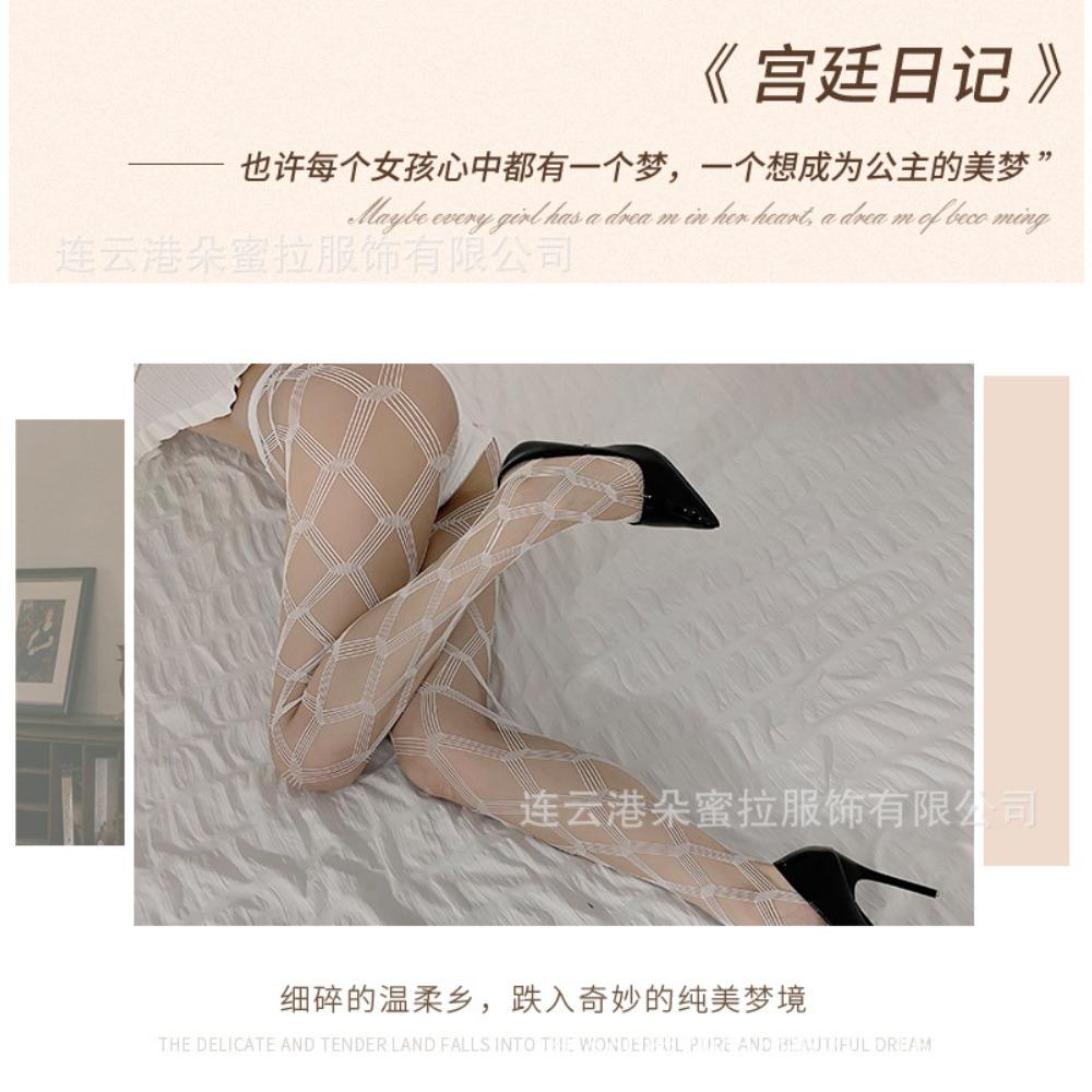 Чулки Domila Fun Grid, сексуальные носки в сетку с большой сеткой, Temptation Open Gear Free, носки в сетку Spice Girl