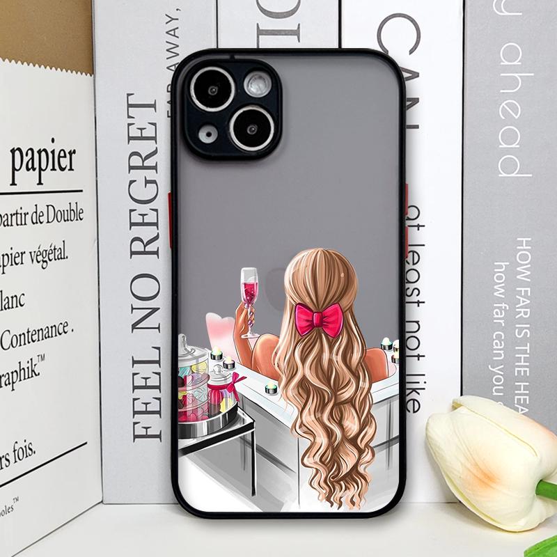 Модный Чехол для Телефона Городская Девушка для iPhone 17 16 Pro Max 16e Mini 15 14 13 12 11 XS MAX X XR 7 8 14 Plus Красивые Женщины Жесткий Чехол