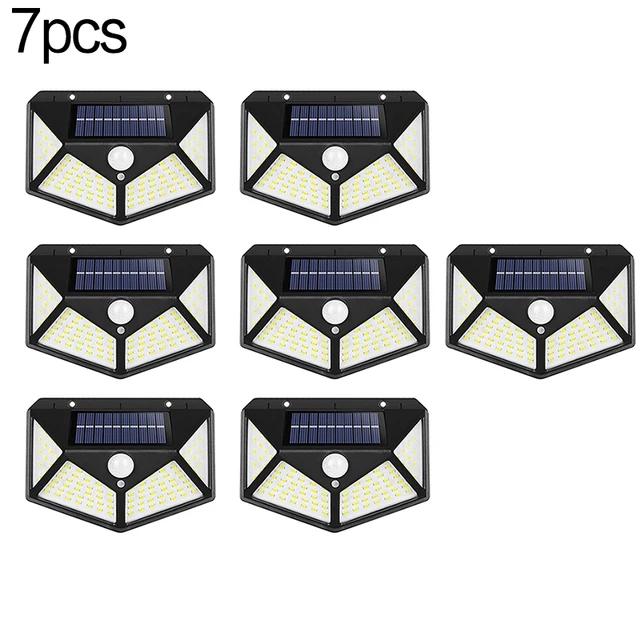 1/2/3/4/5/6/7/8/9/10 шт. 100 светодиодных настенных светильников, уличный солнечный светильник, PIR-датчик движения, солнечный уличный светильник для сада
