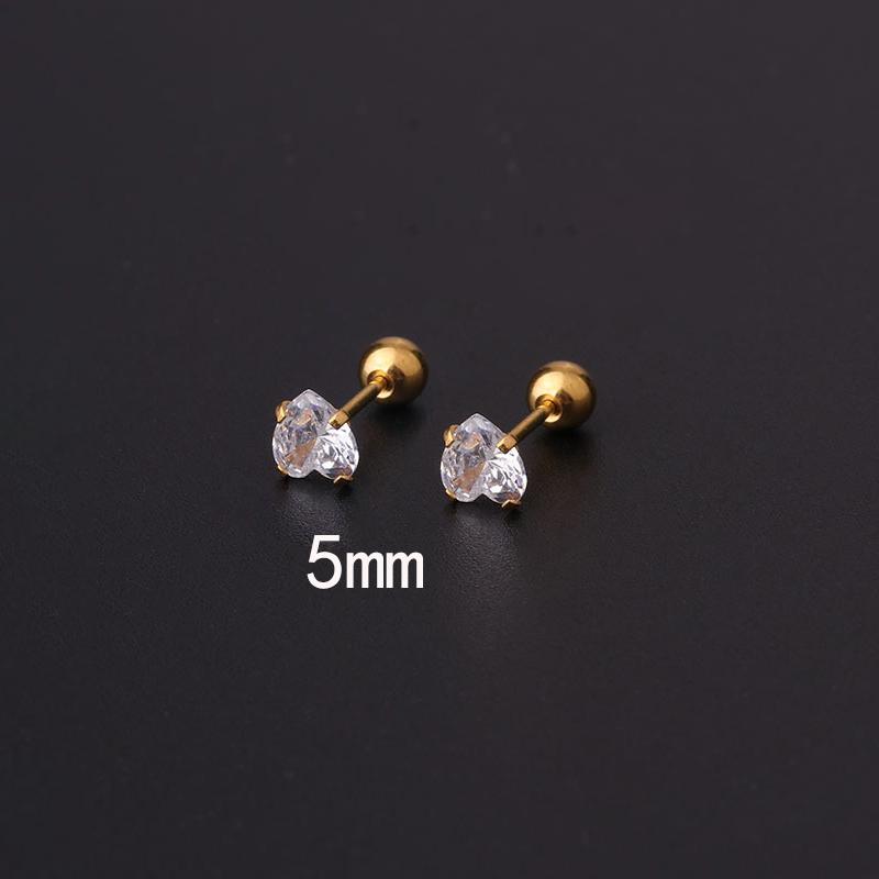 2 шт., серьги-гвоздики из нержавеющей стали 316L для пирсинга козелка, серьги-гвоздики для женщин, геометрический цирконий, кольцо для губ, ювелирные изделия для хряща