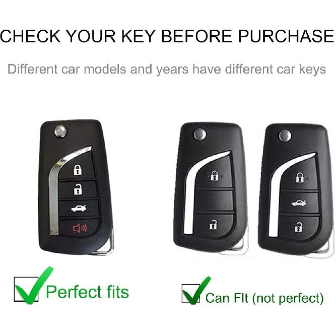 Чехол для брелока Toyota с брелком для ключей Toyota, чехол для автомобильного брелока, совместимый с Toyota Fortuner Tundra Camry RAV4 Highlander