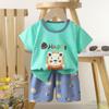 Children's Casual Short-sleeved Summer Cotton T-shirt Set for Boys and Girls
