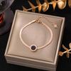 New Trendy Stainless Steel 18k Gold Pearl Zircon Butterfly Heart Chain Bracelet Women Layered Letter Beaded Bracelet Gift