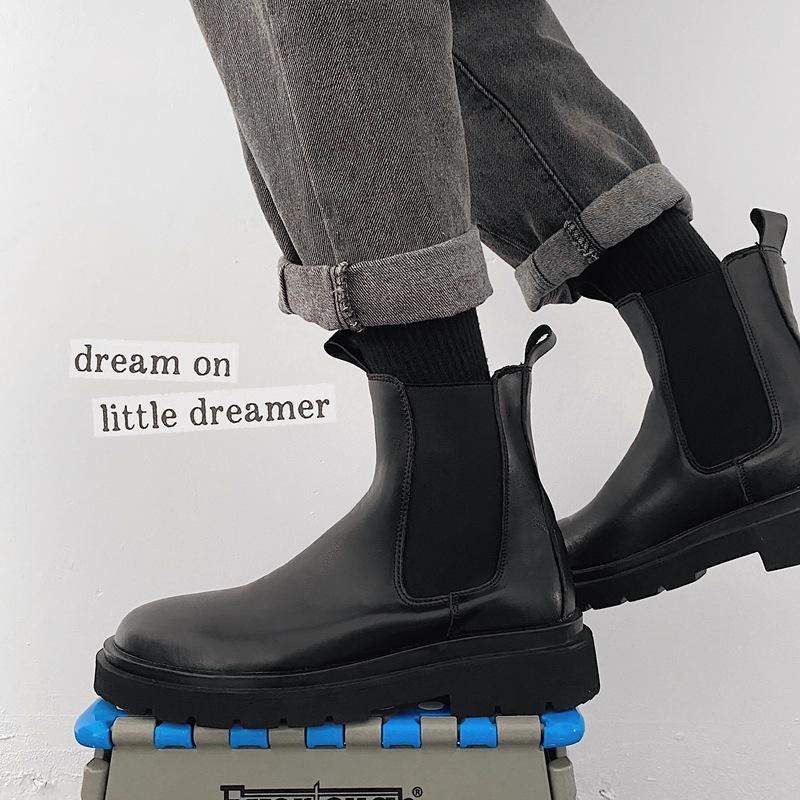 Британские ботинки Мартина мужские модные ретро челси мужские ботинки средней высоты 2021 зима мужская обувь рабочая обувь высокие кожаные ботинки мужские