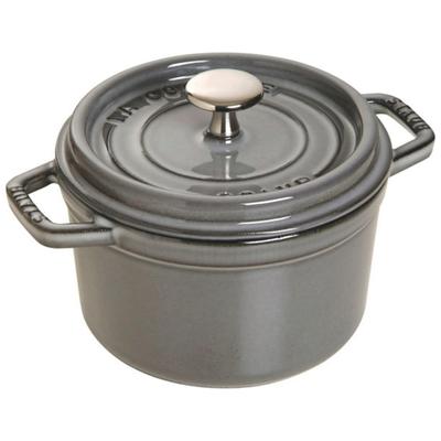 Staub Cocotte Круглый Серый Маленький Горшок Ручной Литой Эмали IH Совместимый Японский La Cocotte Круглый "Pico 14 см" [Авторизованный Продукт] 40509-475