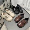 New Spring and Autumn Girls' Fashionable British Style Comfortable Soft-soled Leather Shoes