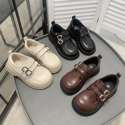 Новые модные кожаные туфли в британском стиле для девочек на весну и осень с удобной мягкой подошвой