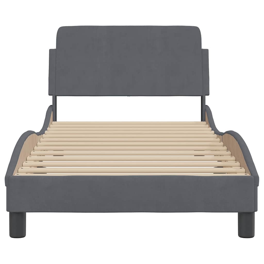 Vidaxl Rama Łóżka Bez Materaca, Ciemnoszara, 90X200 Cm, Aksamitna