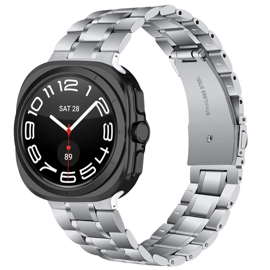 Для Samsung Galaxy Watch Ultra 47 мм Ремешок для часов 5-рядный Браслет для часов из нержавеющей стали