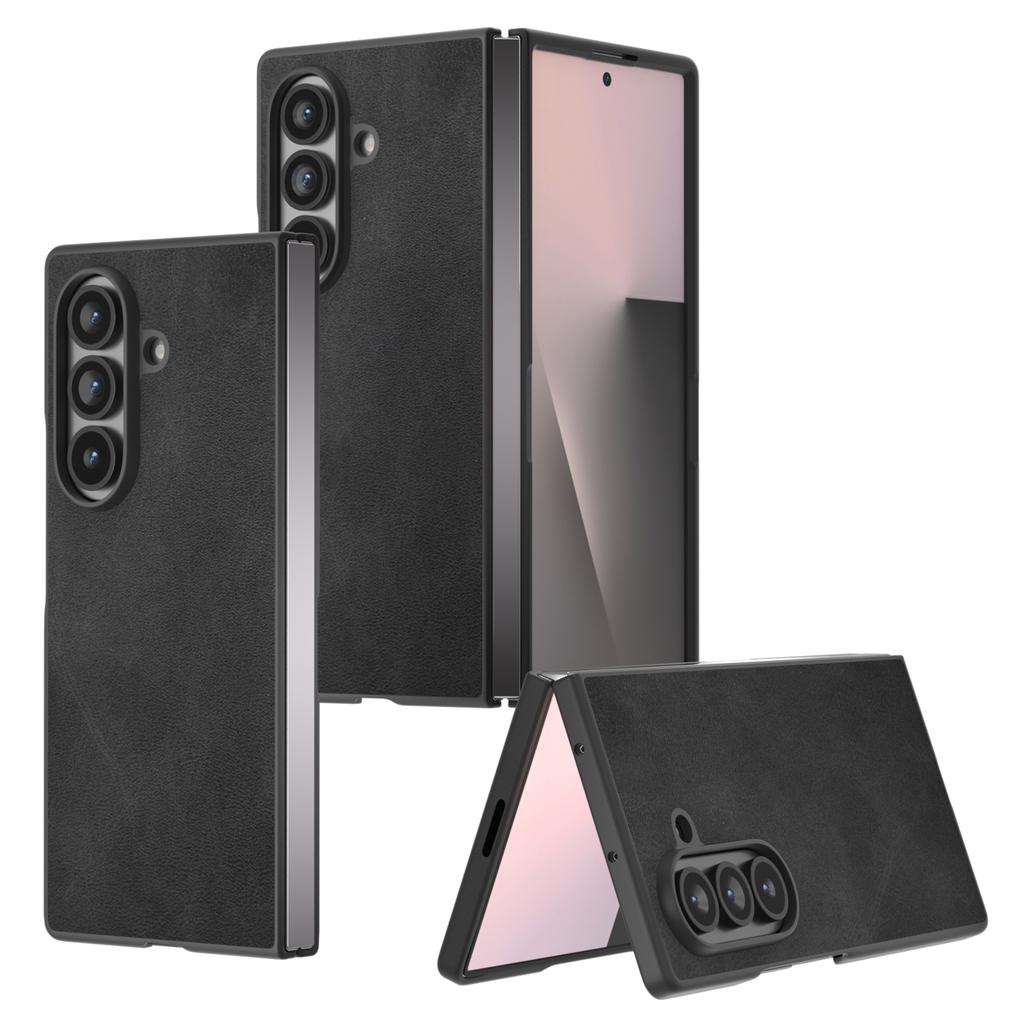 Чехол для Samsung Galaxy Z Fold7 5G с текстурой коровьей кожи, покрытие из ПУ-кожи, защитная крышка для телефона