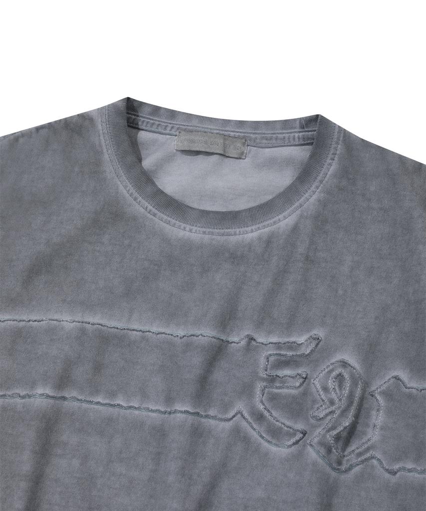 ЭПИЗОД БЕЗ НАЗВАНИЯ Синяя серая футболка с аппликацией Luna Washed Signature