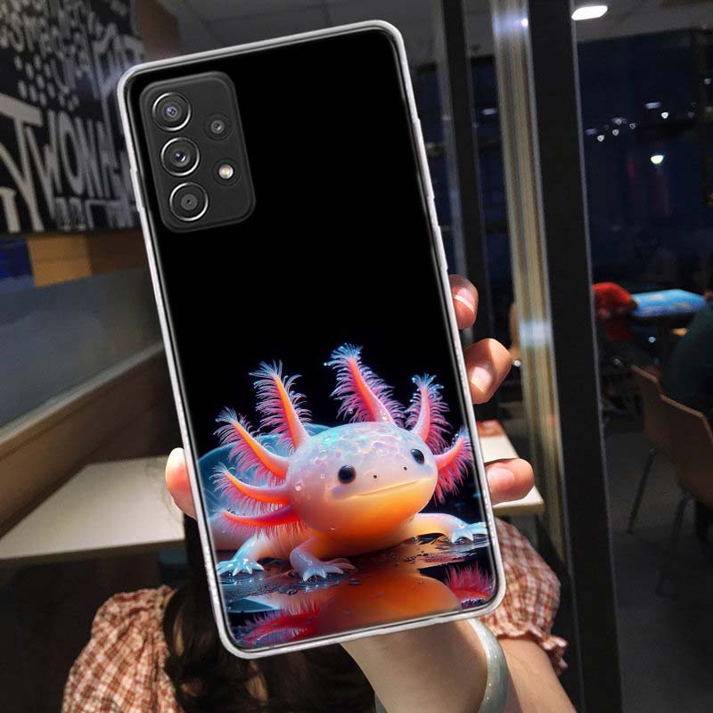 Чехол для телефона "Улыбающаяся саламандра" для Samsung A15 A25 A35 A55 Galaxy A12 A22 A32 A52S A72 A05S A02S A42 J6 J4 A6 A7 A8 A90 A80 J8 A9