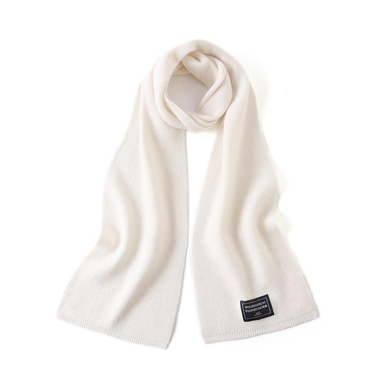 2025 New Small Wide Wool Scarf Solid Color Simple Versatile Shawl Fashion Autumn and Winter Warm Scarf