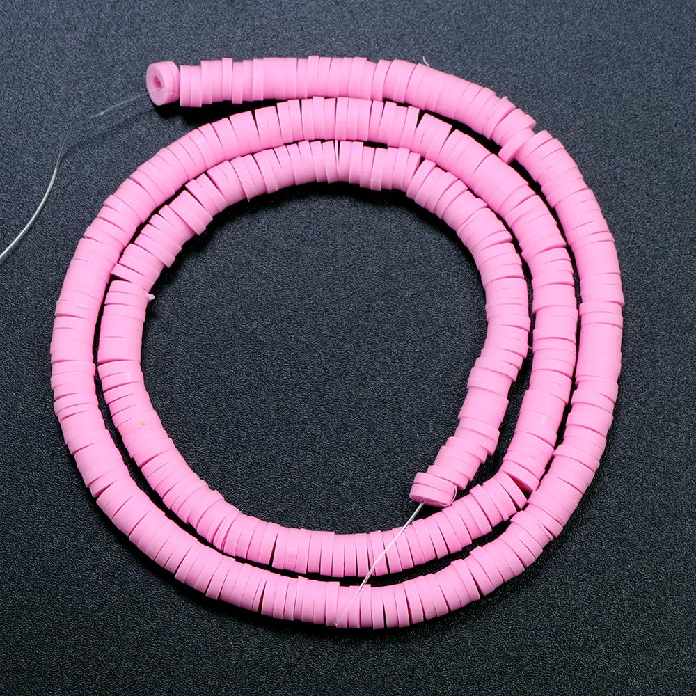 1 String 6mm Multicolor Polymer Clay Beads Flat Round Handmade Loose Spaced Beads For Jewelry Making DIY Bracelet Earrings Craft