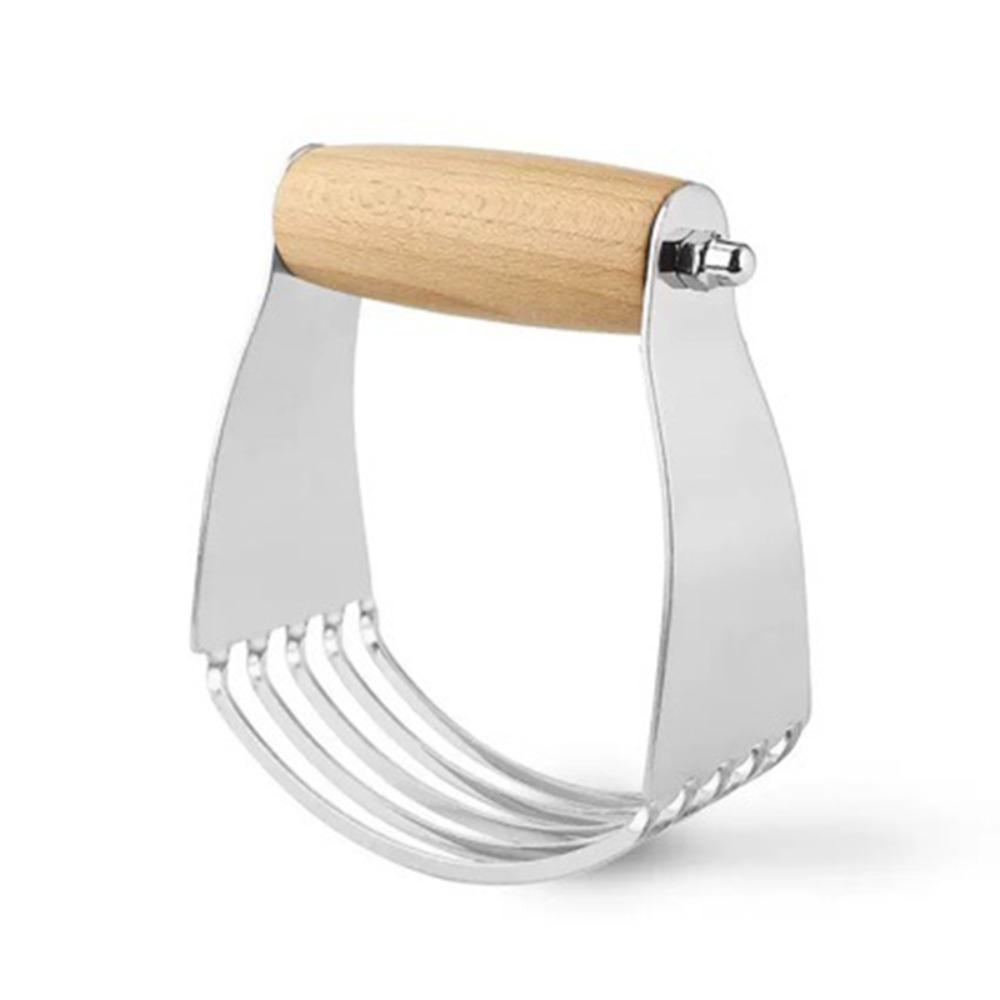 Stainless Steel Butter Churner Wood Handle Dough Mixer Egg Beater Flour Cutter Cream