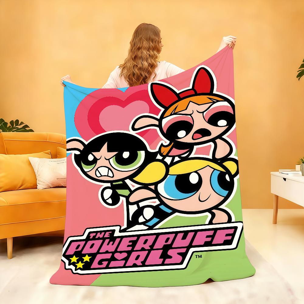 Classic Cartoon T The P PowerpuffS G Girls Blanket For Soft Throw Blanket for Picnic Bed Sofa Home Bedroom Cozy Warm Comfortable