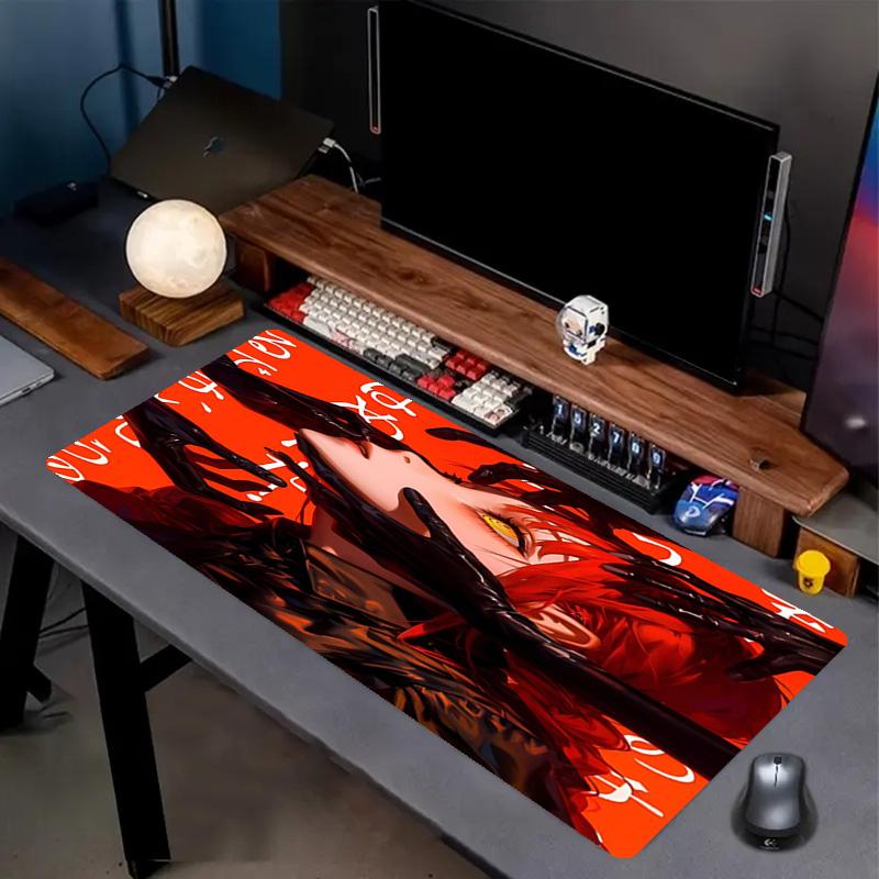 Makima Chainsaw Man Print Mouse Pad, Anti‑Slip Desktop keyboard Mat, for PC Laptop Gaming Working Daily Use, Cool Festival Surprise Gift