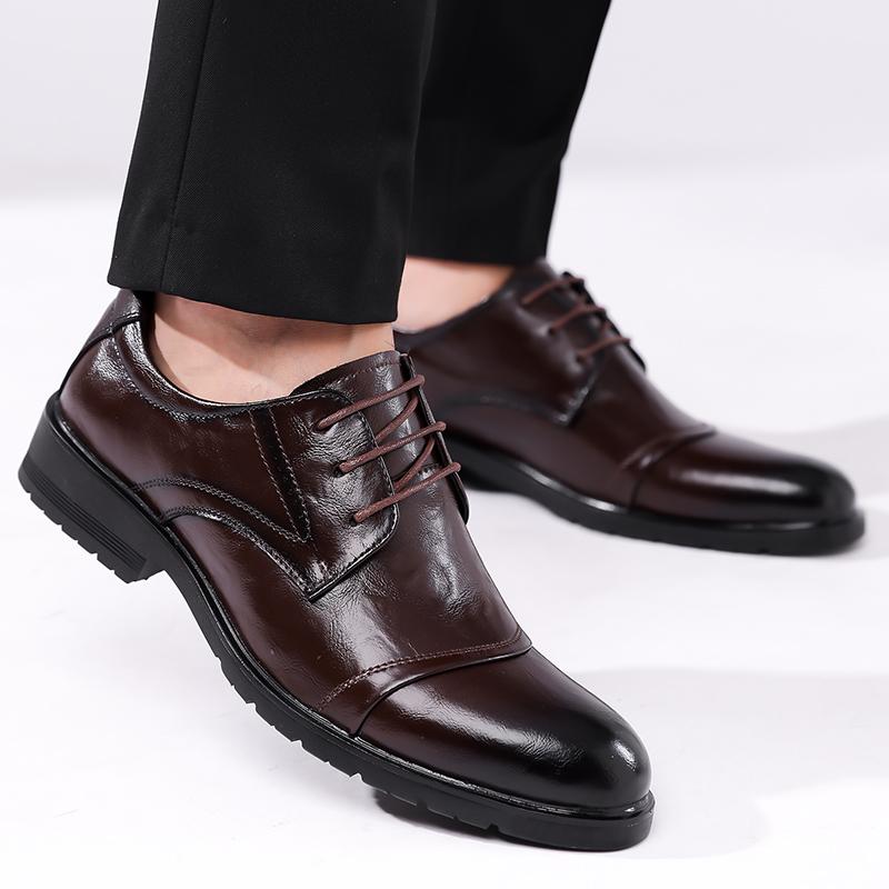 Коричневые повседневные деловые мужские кожаные туфли высокого качества в стиле ретро для отдыха на свежем воздухе, свадебные туфли жениха