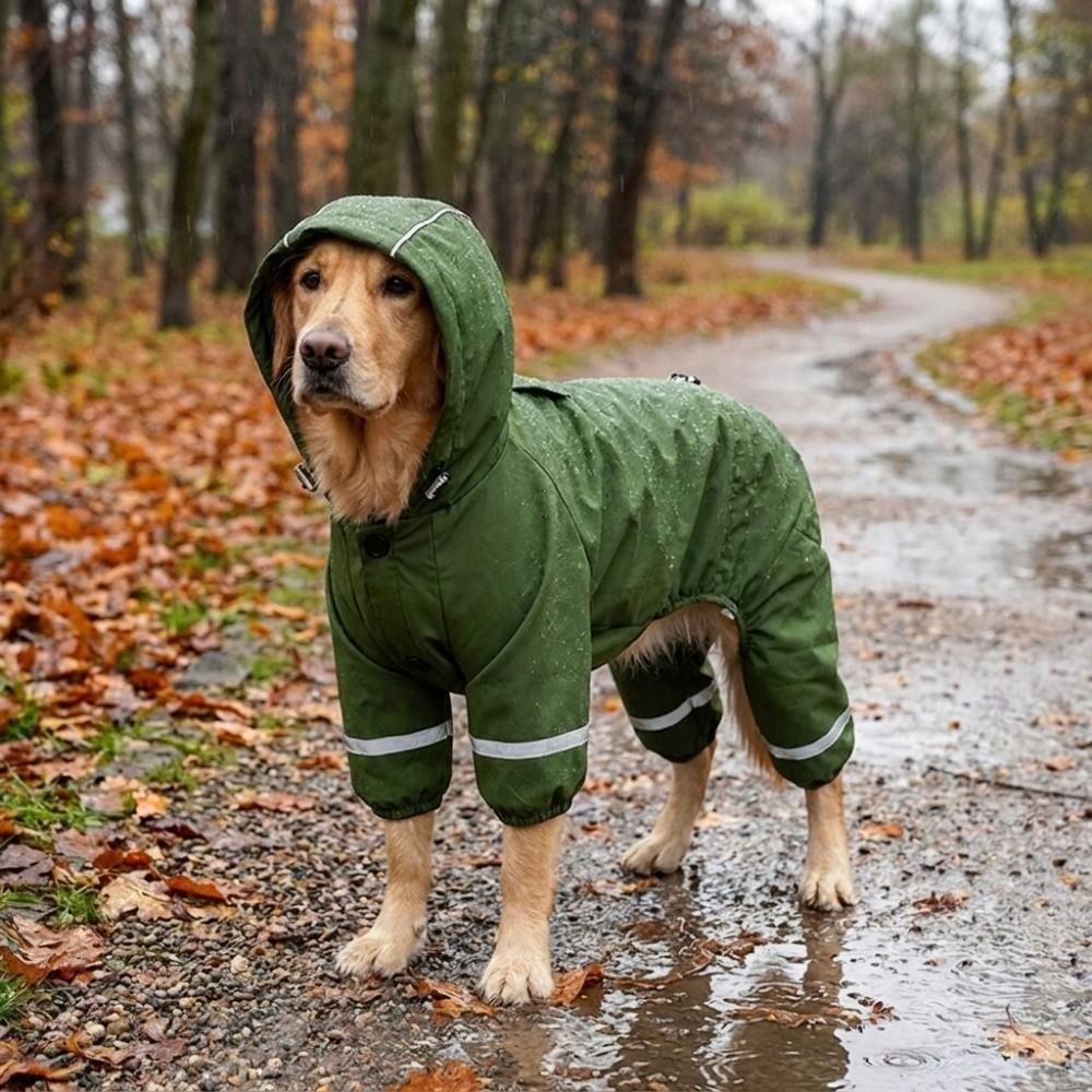 Soft Plush Dog Jumpsuit Poncho Thickened Dog Rain Cloak Pet Waterproof Cloak Travel