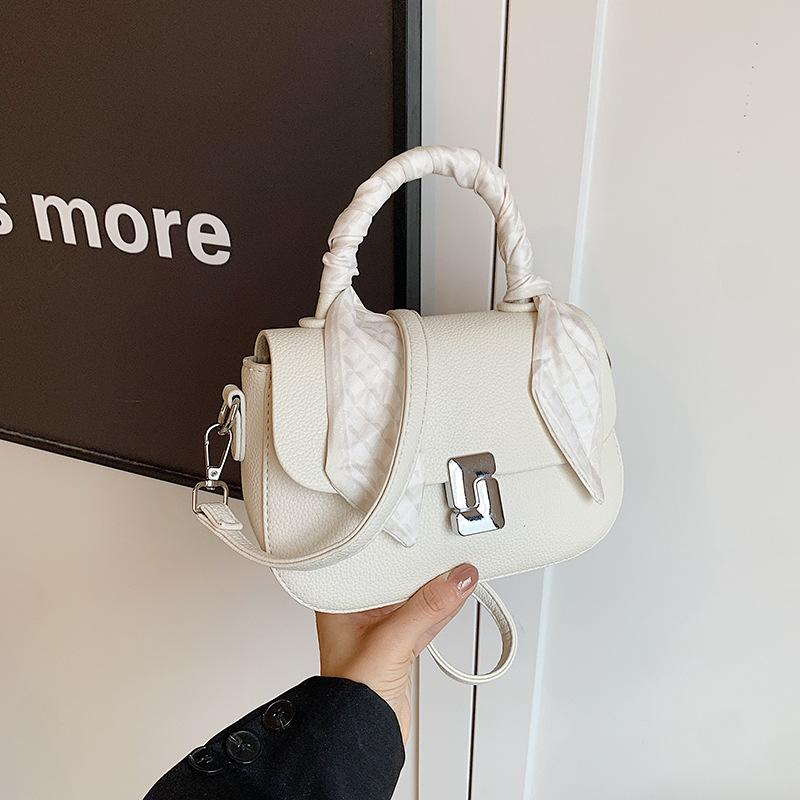 Новая стильная и простая шелковая сумка-флип с замком, портативная, на плечо, через плечо, универсальная женская сумка