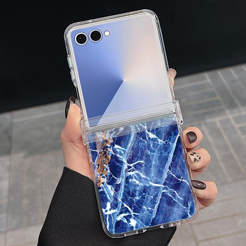 Чехол для телефона с мраморным узором для Samsung Galaxy Z Flip 7 FE 7 6 5 4 Flip7 Flip6 Flip5 Магнитный Для Magsafe Беспроводная зарядка Чехол