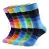High Quality New Men Socks Casual Fashion Design Plaid Colorful Happy Business Party Dress Cotton Male Long Sock 5 Pairs