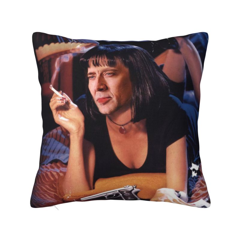 Fashion Thiccolas Cage Funny Nicolas Meme Cushion Covers xcm Velvet Throw Pillow Case Sofa Square Pillowcase Home Decor