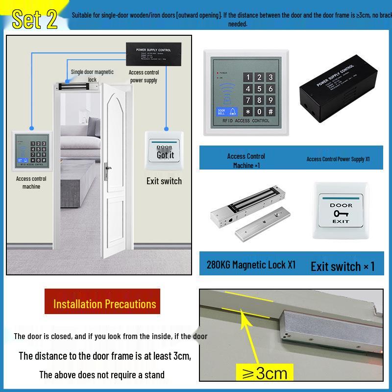Password-Activated Access Control System with Card Reader & Electromagnetic Glass Door Lock