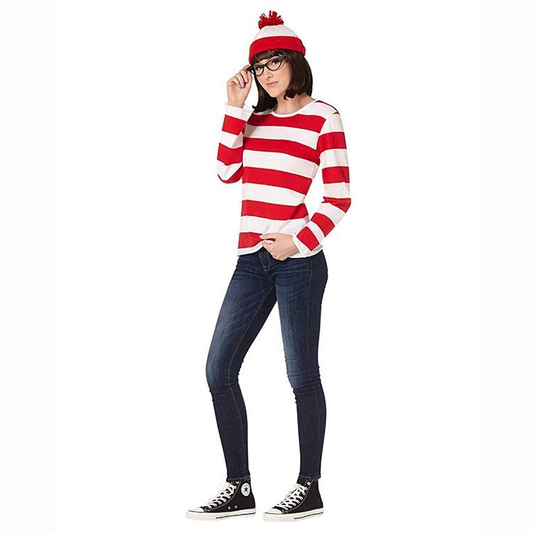 Where's Wally Halloween Costume Fun And Smart Uk Anime Cos Dress-up Outfit
