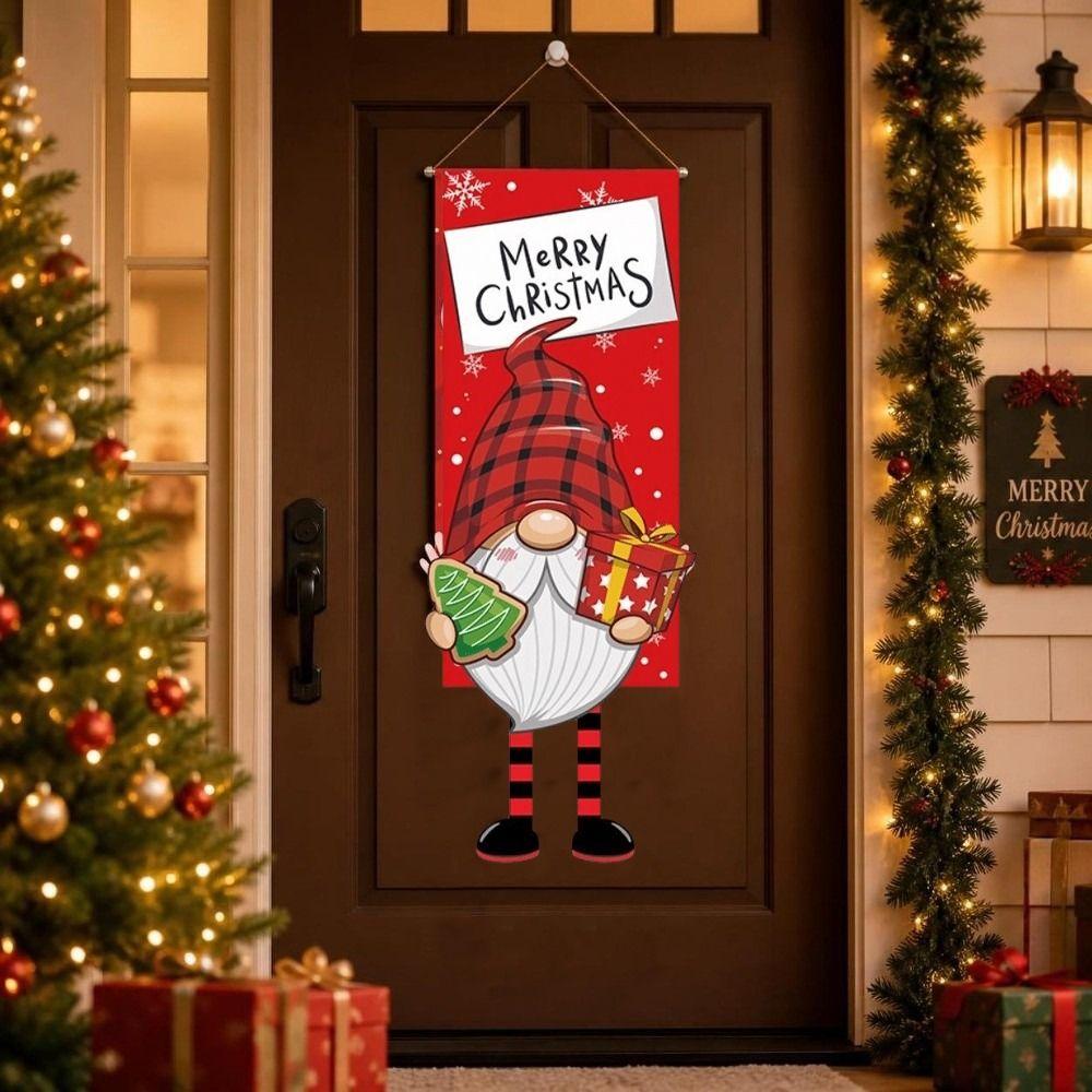 Snowman Christmas Hanging Flag Santa Claus Xmas Banner Home Decor Christmas Decorations Home