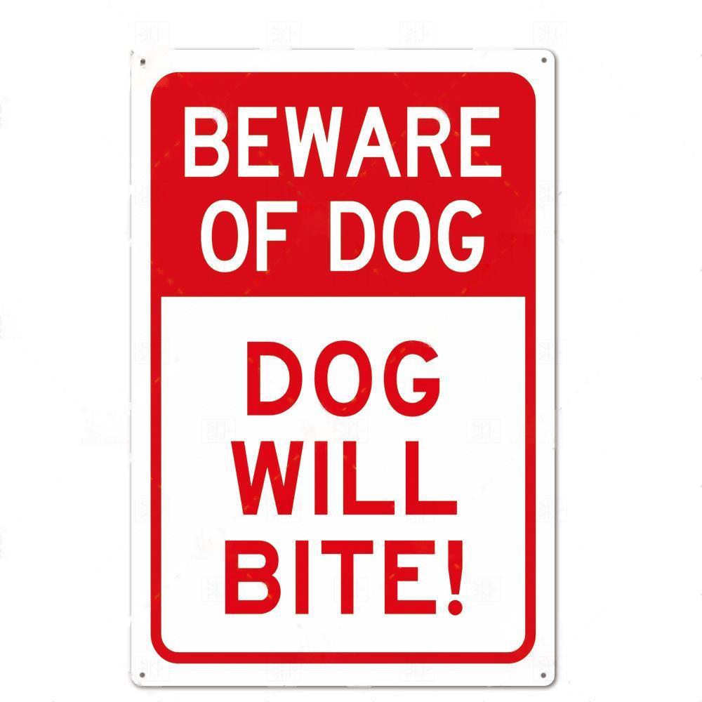 Остерегайтесь знака для собак, предупреждающий металлический знак, знак для охранной собаки, настенный декор, знак для двора, металлические знаки для собак запрещены