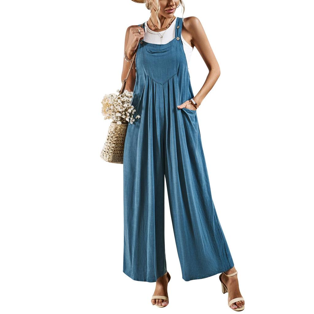 Diyun Oumei Women's Solid Color Wide-leg Jumpsuit 2023 Summer Collection