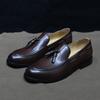 Fashion Classic Men's Genuine Cow Leather Tassel Loafers Slip-On Formal Dress Shoes Plain Toe Office Casual Loafers for Daily Wear
