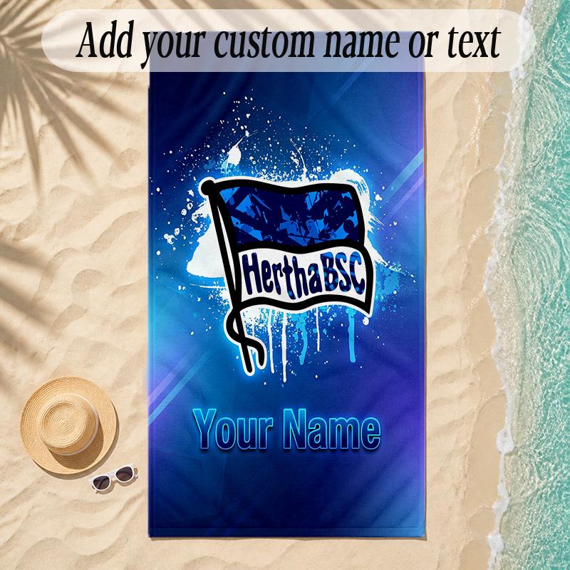 Beach Towelhertha bsc Custom Name Text Personalized Soft Towel for Beach Pool Indoor Home Decor Gift