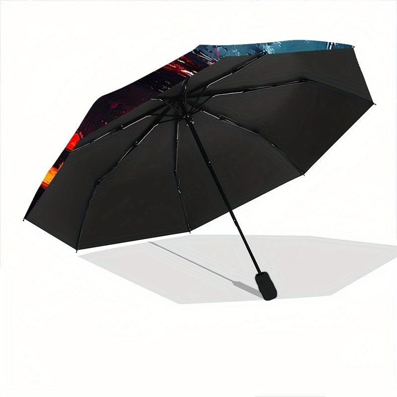 1pc Halloween Ghost Pattern Automatic Umbrella is Fashionable and Good-Looking, Suitable for Travel and Daily Use.Y044