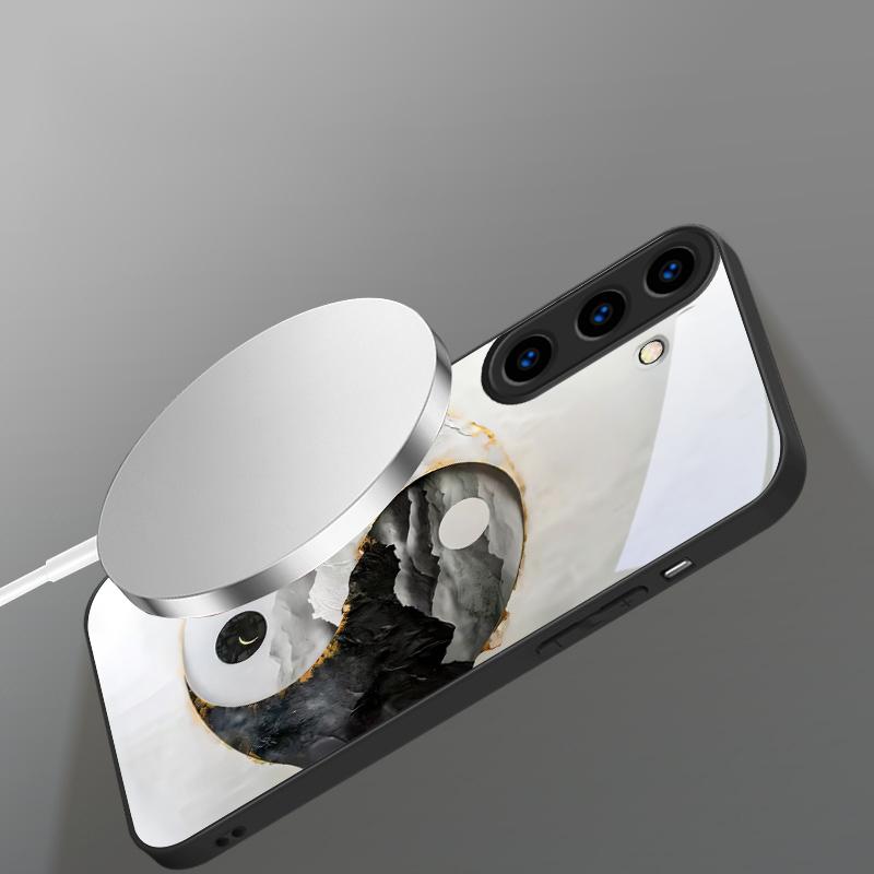 Кластер Снежных Гор Подходит для Samsung Galaxy S26 Ultra S20 FE S21 S22+ S23 Plus S24 S25 Edge Магнитный Стеклянный Чехол для Телефона