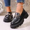 Маленькие кожаные туфли в британском стиле женские на толстой подошве большого размера женские туфли-маффины и неглубокие одинарные туфли женские