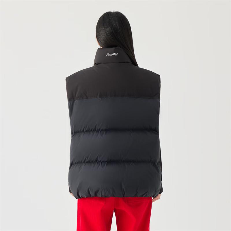 GROUND ZERO Unisex Letter Embroidered 90% Down Vest