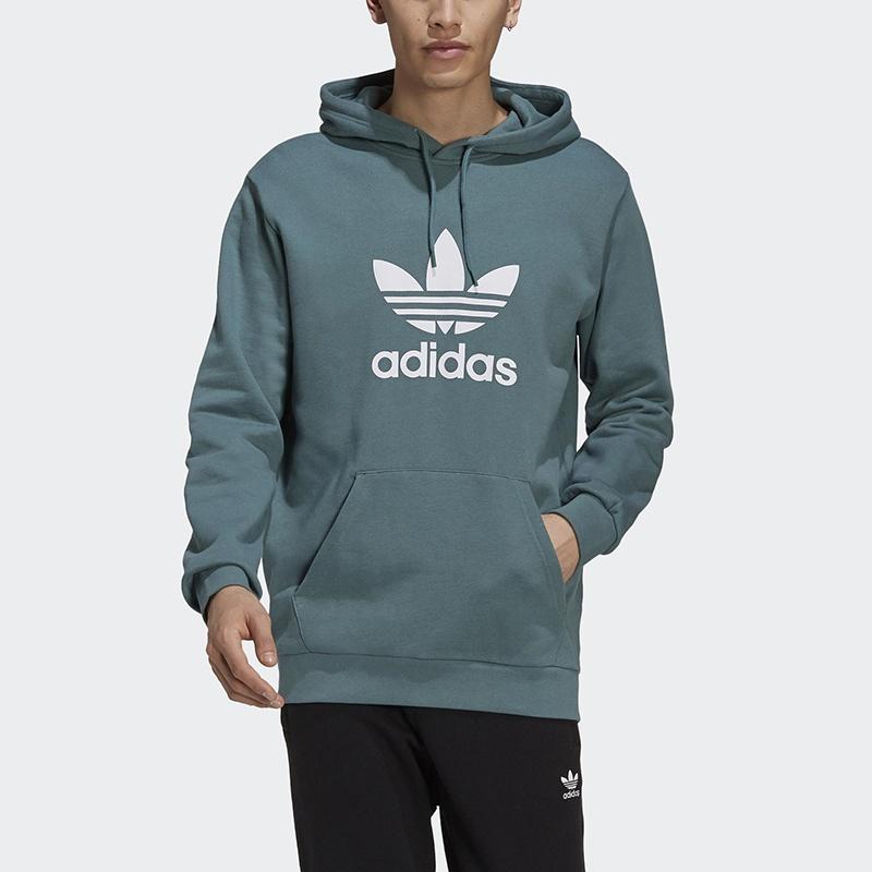 adidas originals Casual Sports Hooded Long Sleeve Sweater For Men Green Men's GN3461