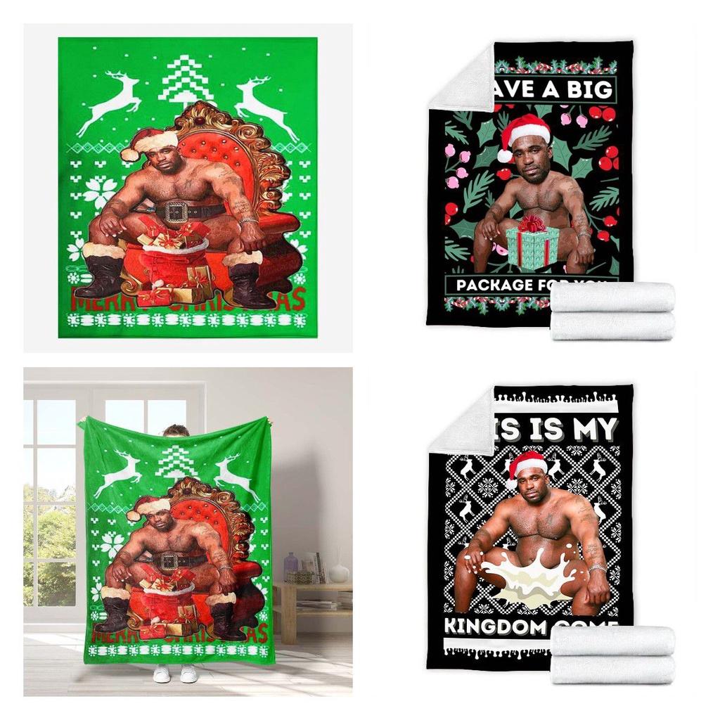 Премиальный Рождественский Плед-Мем с Барри Вудом Супермягкий Фланелевый Зимний Теплый Накидка на Диван